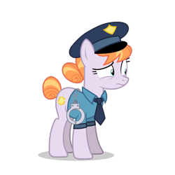 Size: 5500x5500 | Tagged: safe, alternate version, artist:gypsykumquat, derpibooru import, copper top, earth pony, pony, the gift of the maud pie, .svg available, absurd resolution, clothes, cuffs, female, inkscape, necktie, police, police officer, police pony, police uniform, show accurate, simple background, solo, transparent background, vector