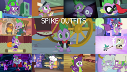Size: 1280x721 | Tagged: safe, derpibooru import, editor:quoterific, berry punch, berryshine, cherry berry, humdrum, spike, dragon, a health of information, a trivial pursuit, do princesses dream of magic sheep, dungeons and discords, hearth's warming eve (episode), luna eclipsed, power ponies (episode), scare master, she's all yak, the best night ever, the cutie map, the mysterious mare do well, winter wrap up, dj scales and tail, dragon costume, fireplace, garbuncle, gigachad spike, golden oaks library, microphone, mirror, older, older spike, oven, oven mitts, power ponies, rocking chair, ruff (clothing), speaker, twilight's castle, winged spike, wings