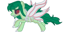 Size: 1125x559 | Tagged: safe, artist:长风非乘风, derpibooru import, wallflower blush, earth pony, monster pony, pony, female, mare, side view, simple background, solo, white background