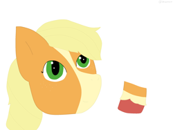 Size: 2224x1668 | Tagged: safe, artist:nightsongthewarrior, derpibooru import, applejack, earth pony, pony, bust, female, mare, redesign, simple background, white background