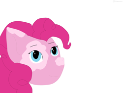 Size: 2224x1668 | Tagged: safe, artist:nightsongthewarrior, derpibooru import, pinkie pie, earth pony, pony, bust, coat markings, female, mare, redesign, simple background, solo, white background