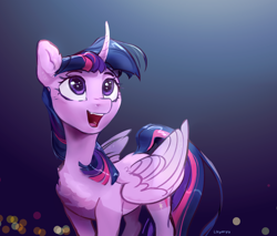 Size: 5010x4266 | Tagged: safe, artist:laymy, derpibooru import, twilight sparkle, twilight sparkle (alicorn), alicorn, pony, ear cleavage, female, looking up, mare, smiling, solo