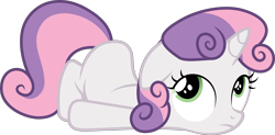 Size: 2346x1151 | Tagged: safe, artist:shutterflyyay, derpibooru import, sweetie belle, pony, unicorn, g4, sisterhooves social, blank flank, bored, cute, diasweetes, female, filly, foal, simple background, solo, transparent background, vector