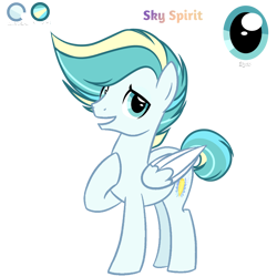 Size: 2048x2048 | Tagged: safe, artist:harmonyvitality-yt, derpibooru import, oc, oc only, oc:sky spirit, pegasus, pony, base used, hoof on chest, male, offspring, parent:sky stinger, parent:vapor trail, parents:vaporsky, pegasus oc, simple background, stallion, transparent background