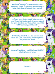 Size: 2048x2757 | Tagged: safe, derpibooru import, rarity, pony, unicorn, dialogue, dialogue box, english, event, female, gameloft, glasses, horn, implied ginger gold, mare, mobile game, my little pony: magic princess, official, speech bubble, text, touring wind