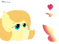 Size: 2048x1536 | Tagged: safe, artist:nightsongthewarrior, derpibooru import, oc, oc only, oc:honey crisp, pegasus, pony, bust, colored wings, cutie mark, female, gradient wings, heterochromia, mare, offspring, parent:big macintosh, parent:fluttershy, parent:sugar belle, parents:fluttermac, simple background, solo, white background, wings