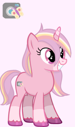 Size: 959x1631 | Tagged: safe, derpibooru import, fluttershy (g3), pony, unicorn, g3, happy, redesign, solo, standing