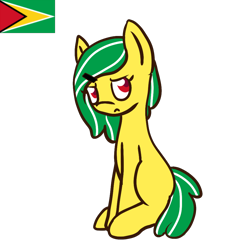 Size: 1000x1000 | Tagged: safe, artist:ask-ponyvenezuela, derpibooru import, pony, guyana, nation ponies, ponified, simple background, solo, species swap, transparent background