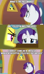 Size: 888x1497 | Tagged: safe, derpibooru import, edit, edited screencap, screencap, lemon hearts, rarity, the ending of the end, comic, screencap comic, vulgar