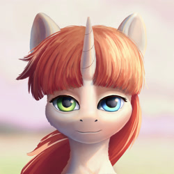 Size: 3000x3000 | Tagged: safe, artist:little_mouse, derpibooru import, oc, oc only, oc:lauren, pony, gradient background, heterochromia, solo