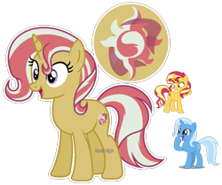 Size: 1216x1016 | Tagged: safe, artist:pastelnightyt, derpibooru import, sunset shimmer, trixie, oc, pony, base used, female, magical lesbian spawn, mare, offspring, parent:sunset shimmer, parent:trixie, parents:suntrix, simple background, transparent background