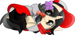 Size: 11825x5517 | Tagged: safe, artist:dematrix, artist:lincolnbrewsterfan, derpibooru import, oc, oc only, oc:hannifah fillysia, pony, unicorn, .svg available, :3, baseball cap, big eyes, black mane, black tail, bow, bowtie, brown eyes, button, button-up shirt, cap, clothes, commission, covering, curled up, cute, cute face, cute smile, dock, female, filly, foal, hair bow, hat, hoof heart, hoof on belly, hooves to the chest, indonesia, indonesian, inkscape, knee high socks, looking at you, lying down, movie accurate, multicolored mane, multicolored tail, no base, on side, one ear down, ponyloaf, ponytail, prone, purple, raised hoof, raised leg, red, school, school uniform, shirt, shoes, simple background, skirt, smiling, smiling at you, socks, solo, striped mane, striped tail, submission, svg, tail, tail covering, tights, transparent background, underhoof, vector, ych result