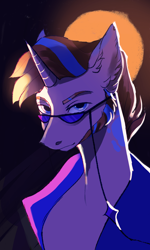 Size: 2038x3400 | Tagged: safe, artist:orfartina, derpibooru import, oc, pony, unicorn, bust, male, portrait, solo, stallion, sunglasses