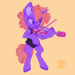 Size: 4000x4000 | Tagged: safe, artist:pastacrylic, derpibooru import, oc, oc only, pony, unicorn, bipedal, clothes, musical instrument, solo, violin