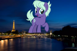 Size: 2048x1360 | Tagged: safe, artist:cheezedoodle96, derpibooru import, edit, editor:jaredking779, night view, earth pony, pony, female, france, friendship student, giant pony, giant/macro earth pony, giantess, highrise ponies, irl, macro, mare, mega giant, paris, photo, ponies in real life, solo