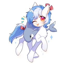 Size: 1000x1000 | Tagged: safe, artist:dreamsugar, derpibooru import, oc, oc only, oc:clairvoyance, shark, unicorn, blåhaj, femboy, girly, horn, male, plushie, shark plushie, unicorn oc