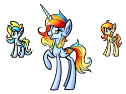 Size: 1024x772 | Tagged: safe, artist:princessfaeron, derpibooru import, oc, oc only, oc:fire spin, oc:shooting star, oc:wish maker, alicorn, pegasus, pony, female, fusion, mare, simple background, transparent background