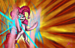 Size: 2481x1611 | Tagged: safe, artist:ybkathan, derpibooru import, earth pony, pony, hotblooded pinkie pie, solo