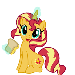 Size: 1280x1280 | Tagged: safe, artist:lepewmlp, derpibooru import, sunset shimmer, pony, unicorn, base used, cheese, female, food, grilled cheese, magic, simple background, solo, telekinesis, transparent background