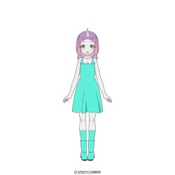 Size: 1000x1000 | Tagged: safe, derpibooru import, sweetie belle, human, anime, apple bloomers, boots, charat genesis, clothes, cute, diasweetes, dress, horn, horned humanization, humanized, pony coloring, shoes, simple background, socks, solo, transparent background