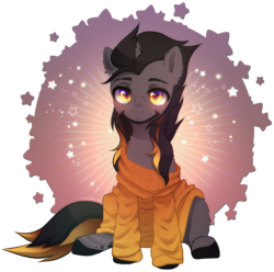 Size: 2131x2112 | Tagged: safe, alternate version, artist:avrameow, derpibooru import, part of a set, oc, oc only, pony, unicorn, alternate character, clothes, commission, horn, oversized clothes, simple background, solo, sweater, transparent background, unicorn oc, ych result