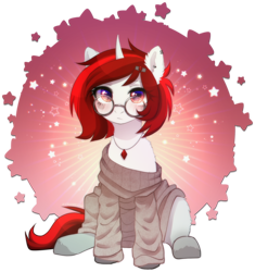 Size: 1988x2112 | Tagged: safe, alternate version, artist:avrameow, derpibooru import, part of a set, oc, oc only, pony, unicorn, alternate character, clothes, commission, horn, oversized clothes, simple background, solo, sweater, transparent background, unicorn oc, ych result