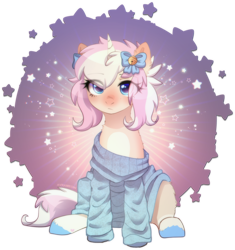 Size: 1988x2112 | Tagged: safe, alternate version, artist:avrameow, derpibooru import, part of a set, oc, oc only, pony, unicorn, alternate character, clothes, commission, horn, oversized clothes, simple background, solo, sweater, transparent background, unicorn oc, ych result