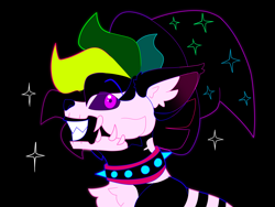 Size: 8000x6000 | Tagged: safe, artist:crazysketch101, derpibooru import, oc, pony, wolf, wolf pony, bone, collar, hat, neon, skeleton, spiked collar, wizard hat