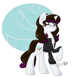 Size: 3000x3000 | Tagged: safe, artist:piichu-pi, derpibooru import, oc, oc only, oc:deannaca, pony, unicorn, clothes, female, glasses, jacket, mare, simple background, solo, transparent background