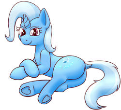 Size: 3596x3276 | Tagged: safe, artist:xppp1n, trixie, unicorn, butt, female, lying down, mare, plot, simple background, solo, transparent background