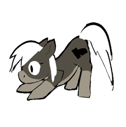 Size: 512x516 | Tagged: safe, artist:anonymous, oc, oc only, pony, blaze (coat marking), coat markings, face down ass up, female, mare, pale belly, simple background, snowpony (species), socks (coat marking), solo, taiga pony, transparent background