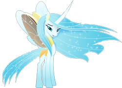 Size: 9367x6726 | Tagged: safe, artist:lincolnbrewsterfan, artist:orin331, derpibooru import, queen chrysalis, changedling, changeling, changeling queen, my little pony: the movie, to where and back again, .svg available, 2016, 2017, 2020, 2023, a better ending for chrysalis, alternate hairstyle, alternate timeline, alternate universe, amazing, awesome, beautiful, beautiful eyes, beautiful hair, bedroom eyes, blue eyes, blue hair, blue mane, blue tail, carapace, changedling queen, content, ear fluff, ears, ethereal hair, ethereal mane, ethereal tail, female, flowing hair, flowing mane, flowing tail, glowing, headcanon, highlights, horn, hybrid wings, inkscape, inspired, inspired by another artist, lidded eyes, long hair, long horn, long legs, long mane, long tail, looking at you, mare, movie, movie accurate, multicolored iris, open mouth, orin's chrysalis, purified chrysalis, reformed, remastered, shading, shiny, simple background, smiling, smiling at you, solo, sparkles, sparkly mane, sparkly tail, spread wings, standing, svg, tail, tall, translucent, transparent, transparent background, transparent wings, tribute, vector, wings