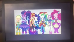 Size: 1280x720 | Tagged: safe, derpibooru import, screencap, applejack, fluttershy, pinkie pie, rainbow dash, rarity, sci-twi, spike, sunset shimmer, twilight sparkle, dog, equestria girls, crystal guardian, humane five, humane seven, humane six, spike the dog