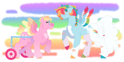 Size: 1280x640 | Tagged: safe, artist:itstechtock, derpibooru import, oc, oc only, oc:lucky charm, pegasus, pony, colored wings, multicolored wings, wings