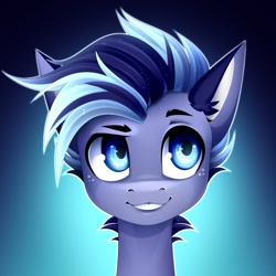 Size: 1134x1134 | Tagged: safe, artist:buvanybu, derpibooru import, oc, oc only, pony, bust, freckles, portrait, smiling, solo