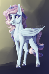 Size: 2400x3600 | Tagged: safe, artist:stardustspix, oc, oc:welkin wisp, pegasus, pony, female, lineless, mare, solo, sternocleidomastoid, wings