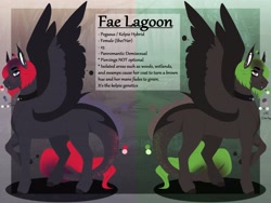 Size: 4000x3000 | Tagged: safe, artist:inisealga, derpibooru import, oc, oc only, oc:fae lagoon, hybrid, kelpie, pegasus, female, hybrid oc, mare, reference sheet, solo