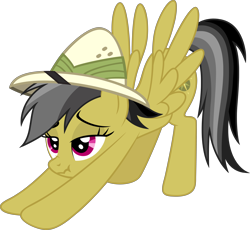 Size: 6000x5516 | Tagged: artist needed, source needed, safe, derpibooru import, daring do, pegasus, pony, female, hat, iwtcird, mare, meme, pith helmet, simple background, solo, spread wings, transparent background, wings