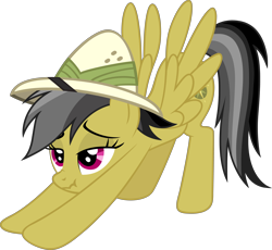 Size: 6000x5516 | Tagged: safe, artist:firlin123, derpibooru import, daring do, pegasus, pony, female, hat, iwtcird, mare, meme, pith helmet, simple background, solo, spread wings, transparent background, wings