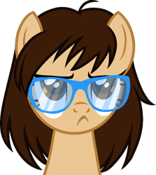 Size: 894x1002 | Tagged: safe, artist:tanahgrogot, derpibooru import, oc, oc only, oc:irl annisathegood, earth pony, pony, female, glasses, indonesia, mare, simple background, solo, transparent background, unamused