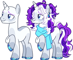 Size: 1681x1393 | Tagged: safe, artist:kurosawakuro, derpibooru import, oc, oc only, pony, unicorn, base used, blue eyes, body markings, clothes, colored hooves, ear piercing, earring, facial markings, hoof polish, jewelry, male, offspring, parent:double diamond, parent:rarity, parents:diamond duo, piercing, scarf, simple background, solo, stallion, transparent background, unshorn fetlocks