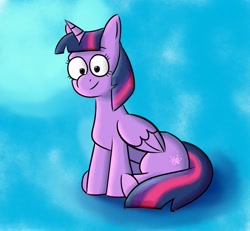 Size: 1163x1076 | Tagged: safe, artist:toonyloo_pone, derpibooru import, twilight sparkle, twilight sparkle (alicorn), alicorn, pony, female, sitting, smiling, solo