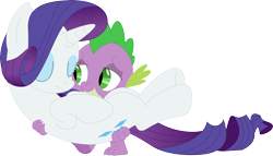 Size: 3575x2042 | Tagged: safe, artist:porygon2z, derpibooru import, rarity, spike, dragon, pony, unicorn, bridal carry, carrying, duo, female, holding a pony, male, shipping, simple background, sleeping, sparity, straight, transparent background