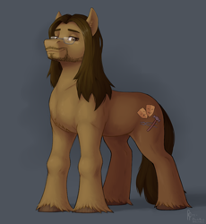 Size: 3568x3873 | Tagged: safe, artist:dorkmark, artist:rcooper, derpibooru import, oc, oc only, oc:solid punch, earth pony, pony, beard, cutie mark, earth pony oc, facial hair, fetlock tuft, glasses, male, stallion, unshorn fetlocks