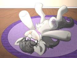 Size: 1600x1200 | Tagged: safe, artist:yourpennypal, derpibooru import, octavia melody, earth pony, pony, behaving like a dog, chest fluff, cute, female, lying down, on back, solo, tavibetes, tongue, tongue out