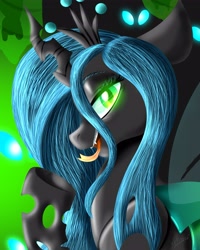Size: 3277x4096 | Tagged: safe, alternate version, artist:yourpennypal, derpibooru import, queen chrysalis, changeling, changeling queen, female, solo