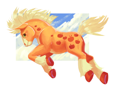 Size: 1200x933 | Tagged: safe, artist:futuredustfuturerust, derpibooru import, applejack, earth pony, pony, female, mare, solo, underhoof