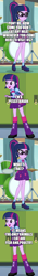 Size: 500x3546 | Tagged: safe, derpibooru import, edit, edited screencap, screencap, sci-twi, twilight sparkle, better together, equestria girls, comic, food, screencap comic, self paradox, self ponidox