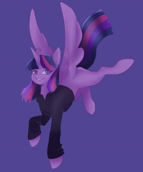 Size: 1671x2010 | Tagged: safe, artist:twilightsparkee, derpibooru import, twilight sparkle, twilight sparkle (alicorn), alicorn, pony, female, purple background, simple background, solo