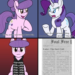 Size: 2000x2000 | Tagged: safe, artist:unitxxvii, derpibooru import, rarity, suri polomare, earth pony, pony, unicorn, comic, duo, female